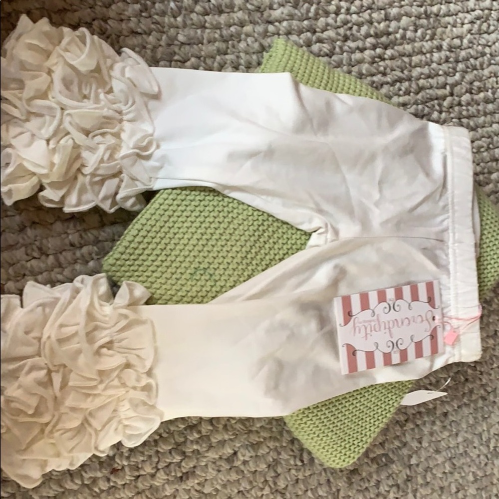 Serendipity cream white ruffle pant
